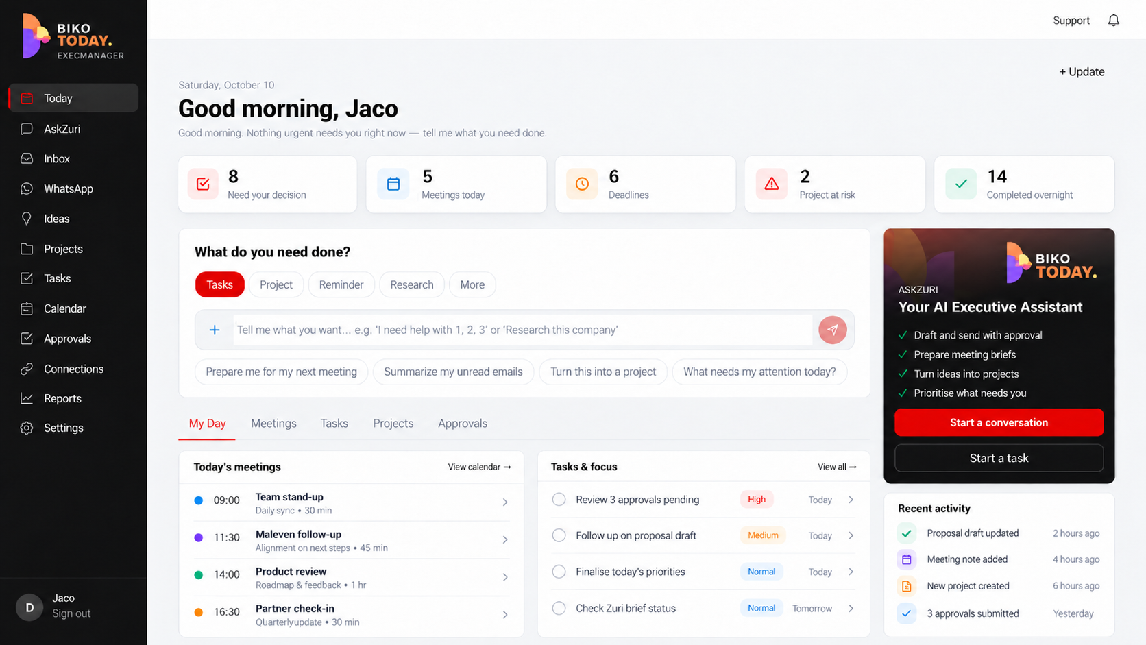 ExecManager executive management dashboard