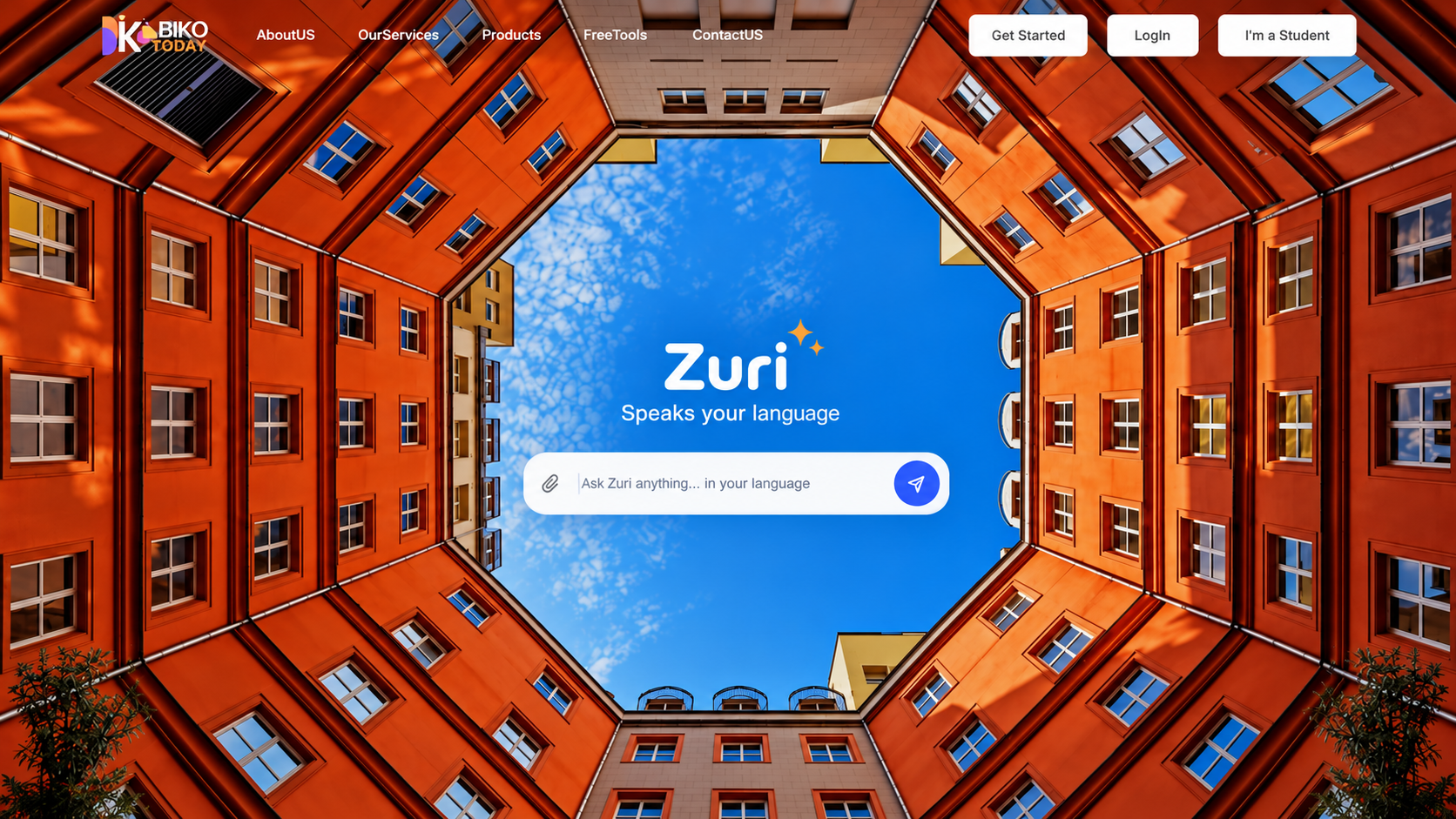 Zuri landing page